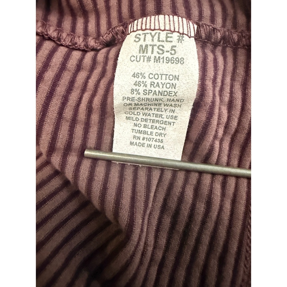 Hard Tail Forever Y2K New Womens Striped Deep V Snap Front Long Sleeve Top M - Picture 6 of 8